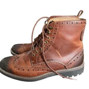 Clarks Montacute Lord Brogue Chukka Boots Mens 9.5M Brown Leather Wingtip